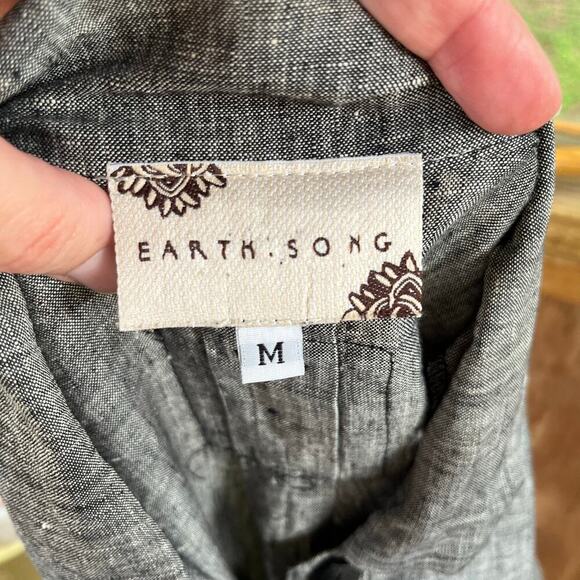 Earth Song Women's Grey 100% Linen Lightweight Jacket Size M - Picture 7 of 8